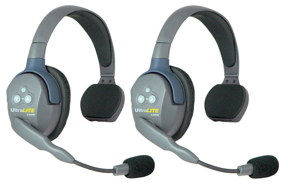 Eartec UL2S UltraLITE - Full Duplex Wireless Intercom System with 2 Single Speaker Headsets