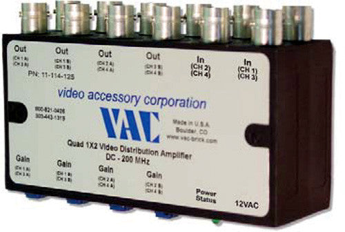 VAC 11-114-125 BNC Video DA 1 in 2 out x 4