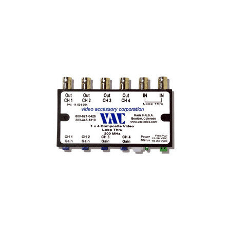 VAC 11-534-104 1x4 Composite Video Distribution Amplifier with BNCs