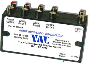 VAC 16-111-404 1x4 Stereo Unbalanced Distribution Amplifier