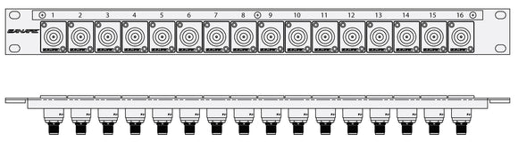 Canare 322U-FJRU 32 Point 2RU Flushmount F Feedthru Panel