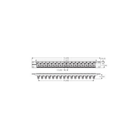 Canare 161U-RJRU 16 Point 1 RU Flushmount RCA To BNC Feedthru Panel