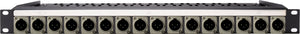 16XLRM-L 16-Port XLR Male Patch Panel with Neutrik NC3MD-L-1 and Rear Lacing Bar - 1RU