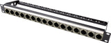 16XLRM-L 16-Port XLR Male Patch Panel with Neutrik NC3MD-L-1 and Rear Lacing Bar - 1RU