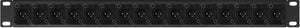 16XLRM-TB 16-Port XLR Male Patch Panel with Black Rear Terminal Block Connectors - 1RU