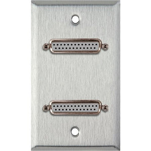 1 Gang Clear Anodized Wallplate with 2 -4 Pin S-Video with Solder Points