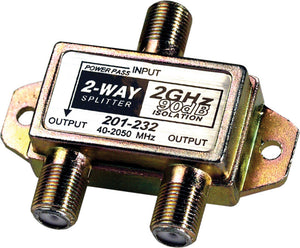 2-Way 2.4Ghz 90dB Satellite Splitter DC Power Passing to One Port