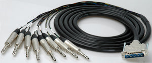 Canare Analog 25DB 25-Pin D-Sub to 8 TRS 1/4" Male Multichannel Fanout Cable 5FT