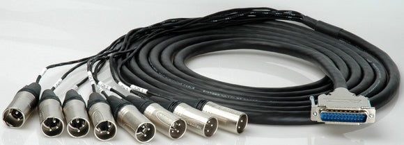 Canare Analog 25Pin DSub to 8 XLR Male 15FT