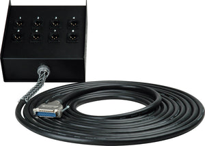 Canare Analog 25Pin DSub to 8 XLR Male Fan Box 10FT