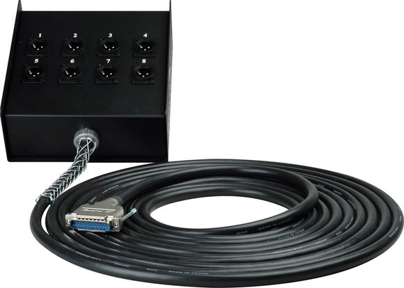 Canare Analog 25Pin DSub to 8 XLR Male Fan Box 10FT