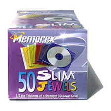 Memorex Color Slim CD Jewel Cases - 50 Pack