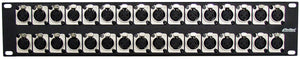 2 Space Rack Panel w/16 Male and 16 Female NC3D-L-1 Series Connectors