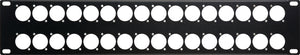 Connectronics Punched Unloaded 32 Point D-Series XLR 2RU Rack Panel