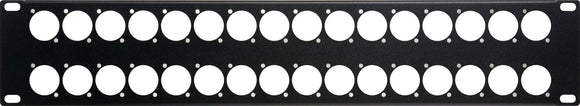 Connectronics Punched Unloaded 32 Point D-Series XLR 2RU Rack Panel