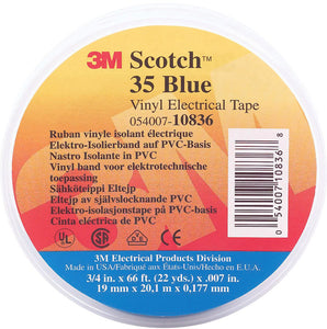 3M Scotch 35 Color Coding Electrical Tape 1/2 Inch x 20 Feet Yellow