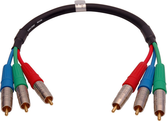 Canare Premium 3-Channel RCA Home Theater Cable 18 Inches