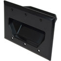 Datacomm 3 Gang Recessed Low Voltage Cable Plate - Black