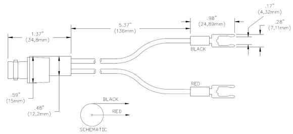 Pomona 5051 BNC Breakout BNCF to Spade Lugs