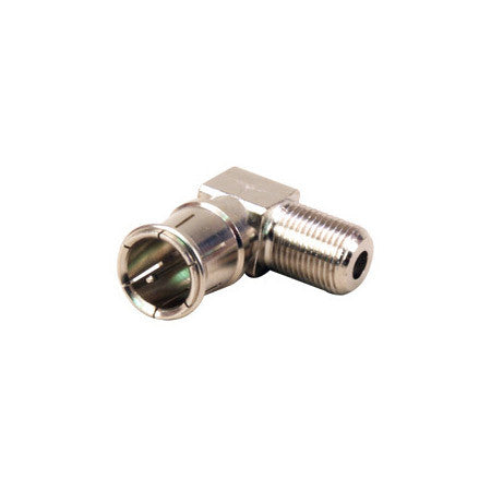 Right Angle F-Female to Push-On F Male Adapter