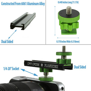 6 Inch 1/4-20 FLASHNER KIT (Green) (Flash Shoe Extention)