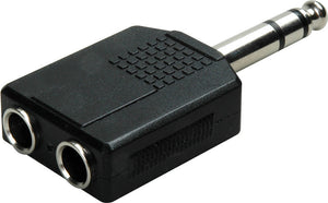 Hosa 1/4 Stereo Phone Plug to 2 1/4 Stereo Jack Audio Adapter