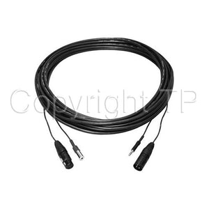 XLR and 3.5mm Male to XLR and 3.5mm Female Boom Microphone to Camera Cable 50FT