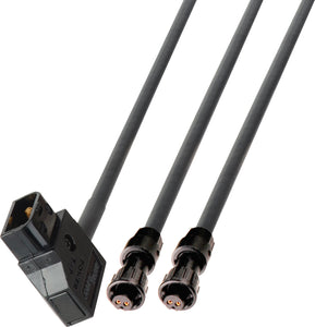 PowerTap to Dual AJA Type Micro-Con-X 2-Pin Power Cable - 1-Foot