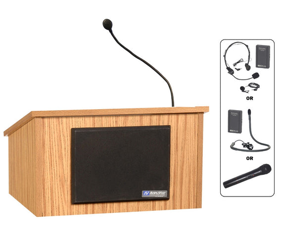 AmpliVox SW250 Tabletop Lectern with Sound & Wireless Microphone