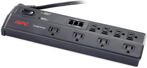 APC P8T3 Home/Office Surge Protector/ 8 Outlet/ Phone Line with Splitter