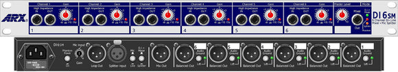 ARX DI-6-SM Changes from 6 Direct Boxes and Mixer to a 6 Way Splitter