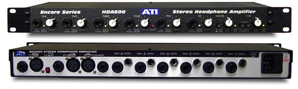 ATI Audio HDA600 6-Ch Stereo Headphone Amplifier with Cue & Mic Inputs