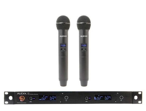 Audix AP62 OM5 Wireless Mic System with R62 Two Channel True Diversity Receiver & Two H60/OM5 Handheld Transmitters