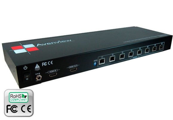 Avenview HDM3D-C5SP-8 HDMI 1.3 over Single CAT5 Splitter Extender w/ 3D Support