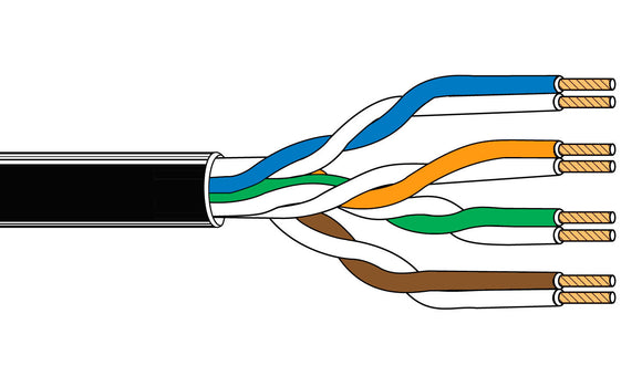 Belden 1592A DataTwist CAT5e 4-Pair 24 AWG Patch Cable 1000FT (Multiple Colors)