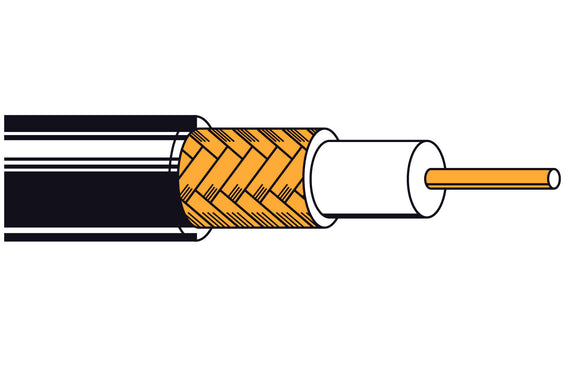 Belden 633948 18 AWG RG6 Coax Plenum Braided Shield CCTV Cable 1000FT Black.