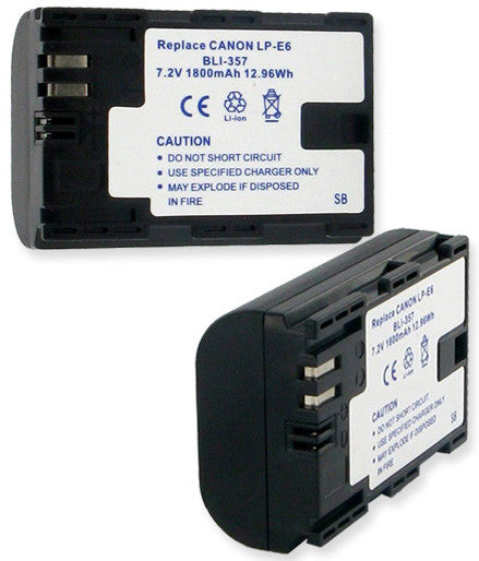 Canon LP-E6 7.2V 1.8Ah Lithium-Ion Replacement Battery for EOS-5D MARK II / 7D