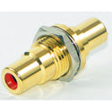 Switchcraft BPJJ02AUX RCA Rear Mount Female Feedthru Jack - Gold / Red