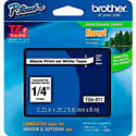 Brother TZe211 0.23 in x 26.2 ft (6mm x 8m) Black on White