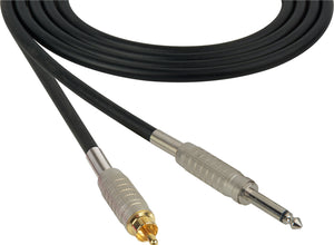 Belden Star-Quad Audio Cable 1/4" TS Male to RCA Male 25FT (Multiple Colors)