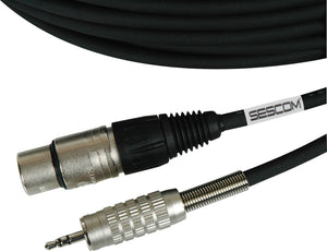 Belden Star-Quad Audio Cable XLR Female to 3.5mm TRS Male 10FT (Multiple Colors)