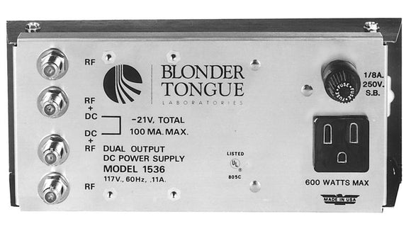 Blonder Tongue PS-1536 Power Supply Dual Output -21 VDC At 100 mA