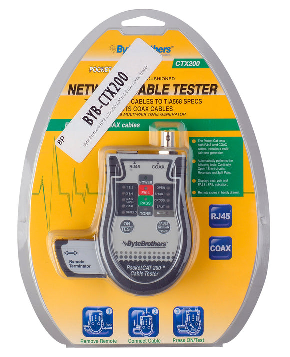 Byte Brothers BYB-CTX200 CAT5 6 Coax Cable Tester