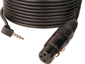 Camera to Mic Tip/Ring Bridged Cable 10 Ft for Unbalanced Mic Inputs