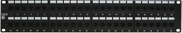 12-Port CAT6 Patch Panel with Rear 110 Termination 1RU