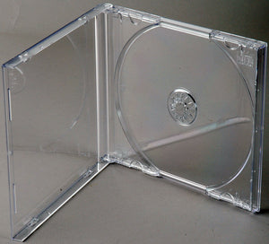 Clear CD Jewel Boxes One Disc with Clear Trays 100 Pack