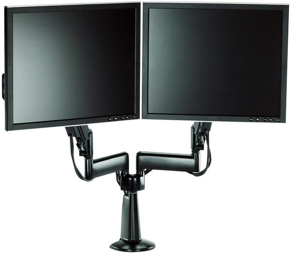 Chief KCY220B Height-Adjustable Dual Arm Dual Monitor Desk Mount Black