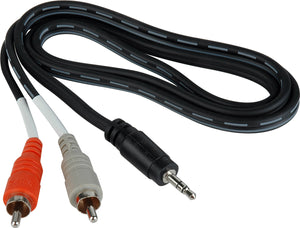 Hosa CMR-203 3.5mm Stereo Mini Male to Dual RCA Male Audio Y-Cable 3FT