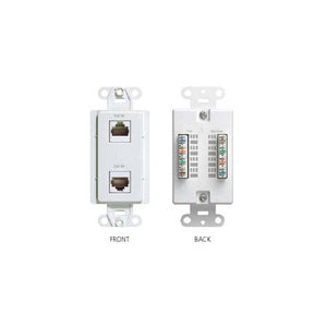 Channel Plus Phone/Coax Wallplate- 4 Phone & 2 Coax Knockouts  - White