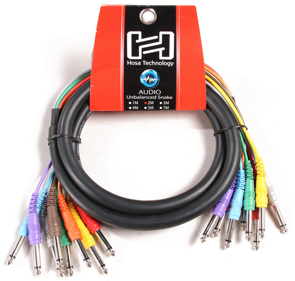 Hosa CPP-802 1/4 to 1/4 8-Channel Audio Snake Cable 2-Meter